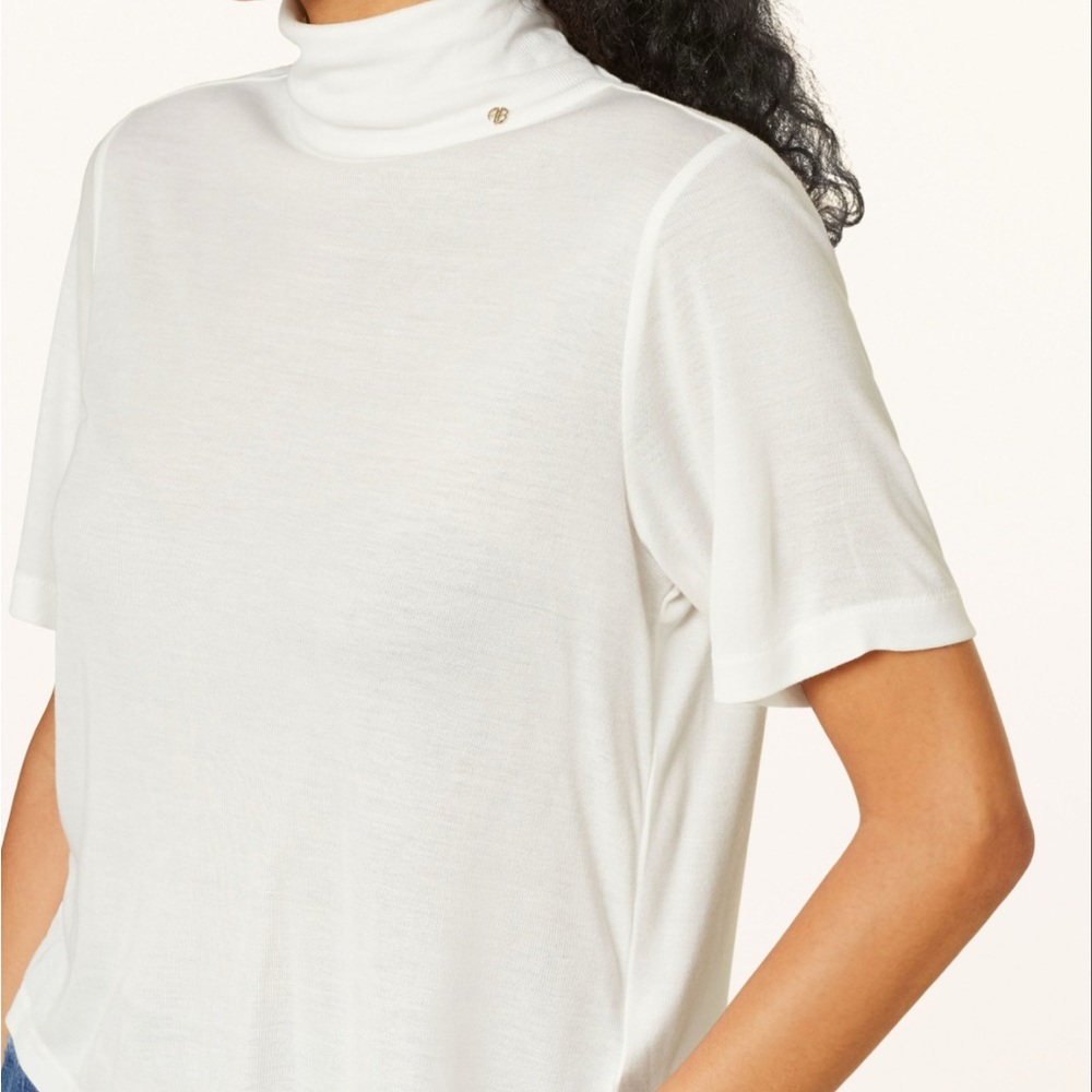 Anine Bing White Short sleeve turtle neck top NWT NBW